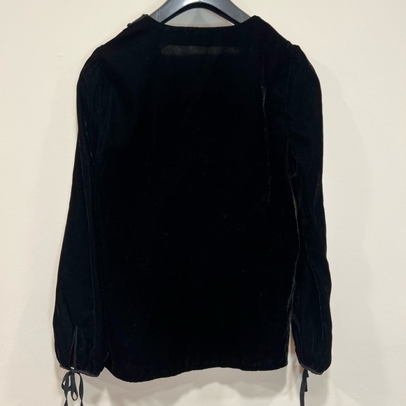 Zara Basics Black Lace V-neck Velvet Velour Size Small Tunic Romantic Goth - Picture 5 of 5